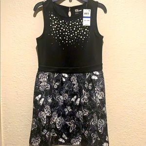Black and white butterfly dress